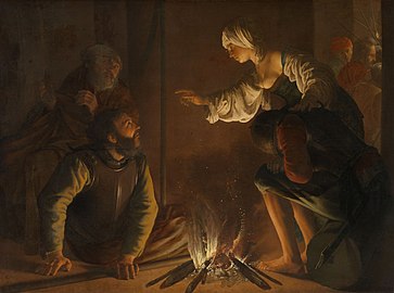 Zaprzeczenie św.Piotra (1628), 132,3 x 178 cm, Art Institute of Chicago, Chicago