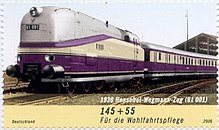 Semi-postal stamp depicting the Henschel-Wegmann Train Henschel Wegmann Zug.jpg