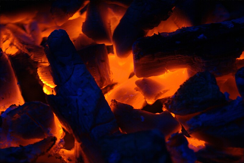 File:Hot black coals glowing orange in a barbecue 05.jpg