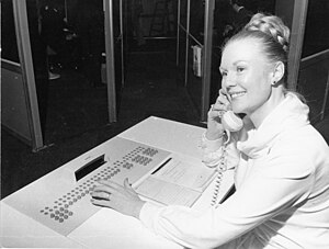Centralised IBM 3755 Operator Desks could handle calls for multiple 3750s and 1750s dispersed across a country. IBM 3755 Operator Desk.jpg
