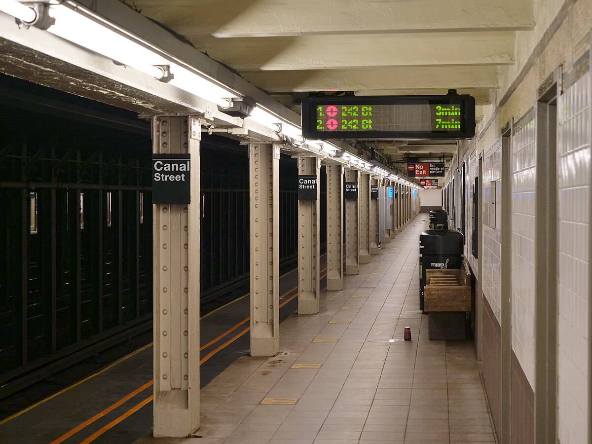 Canal Street subway station in Manhattan, New York City Stock