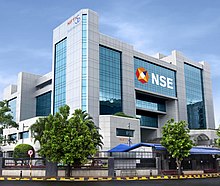 The National Stock Exchange of India (NSE) is the biggest stock exchange in India by trading volume as 96% trading occurs in NSE IT7A2275 copy (cropped).jpg