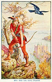 Ian and the Blue Falcon by H. J. Ford for Andrew Lang's The Orange Fairy Book Ian and the Blue Falcon by H. J. Ford for Andrew Lang's The Orange Fairy Book.jpg