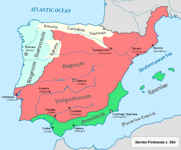 The Iberian Peninsula in the year 560 AD