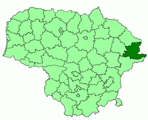 Autogobierno del distrito de Ignalina en el mapa