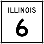 Sinal de trânsito da estrada 6 do estado de Illinois