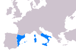 Aragonese Empire at its greatest extent.