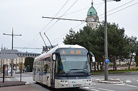 Trolleybus Cristalis à Limoges près de la gare des Bénédictins