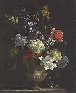 Jean-Baptiste Monnoyer - Anemones, Hyacinth, Narcissus and other flowers in an antique vase.jpg
