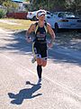 Jessica Jacobs 1st Female on running course at Ironman Florida 2010.jpg