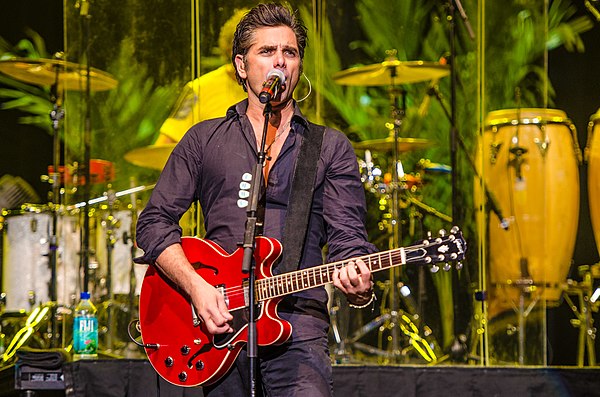 Stamos playing with the Beach Boys at Neal S. Blaisdell Center in Honolulu, Hawaii, January 2014