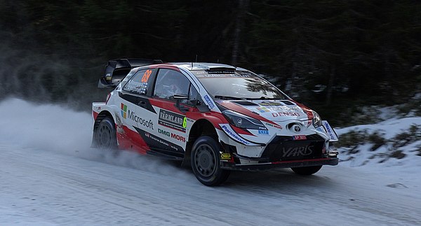 Rovanperä at the 2020 Rally Sweden.