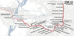 Route of the underground line 2 (Berlin)