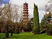 Kew Gardens, built by William Chambers 1761 Kew Gardens Pagoda.jpg
