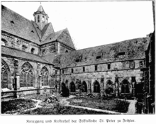 Kreuzgang und Klosterhof der Stiftskirche St. Peter zu Fritzlar 1912