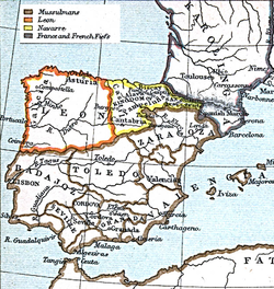 Kerajaan León, 1030 (León berwarna jingga)