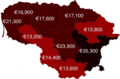 Image 69Lithuanian counties by GDP per capita, 2022 (from Lithuania)