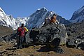 aDescanso de montanyers en l'Himalaya.