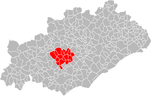 Lage der CC Les Avent-Monts du Centre Hérault im Département Hérault