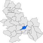 Posizione del comune sulla mappa della provincia