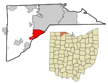 Lucas County Ohio incorporated and unincorporated areas Maumee highlighted.svg