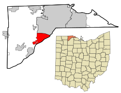 Emplacement dans le comté de Lucas et dans l'État de l'Ohio.