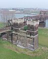 Bridge towers of the former railway bridge