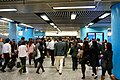 The busiest part of Admiralty during evening peak hour - Tsuen Wan line platform for Tsuen Wan-bound train