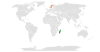 Location map for Madagascar and Sweden.