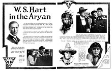 Magazine advertisement Magazine advertisement for the film The Aryan (1916).jpg