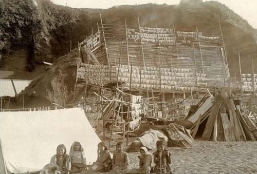 A Makah settlement, c. 1900