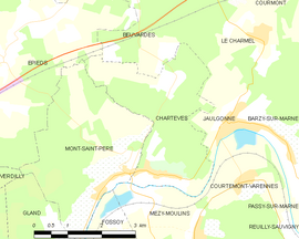 Mapa obce Chartèves