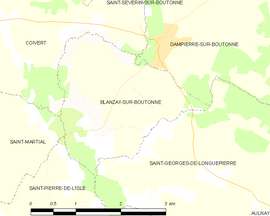 Mapa obce Blanzay-sur-Boutonne