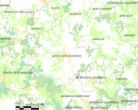 Mapa obce Saint-Dizier-Leyrenne