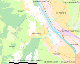 Mapa obce Sassenage