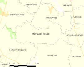 Mapa obce Morville-en-Beauce