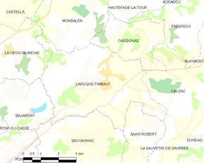 Poziția localității Laroque-Timbaut