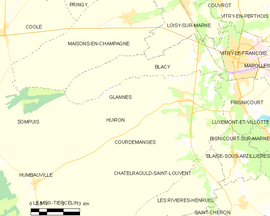 Mapa obce Glannes