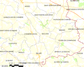 Mapa obce Saulges