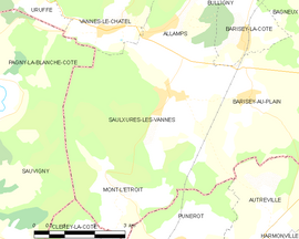 Mapa obce Saulxures-lès-Vannes