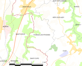 Mapa obce Chainaz-les-Frasses