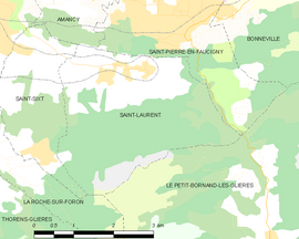 Mapa obce Saint-Laurent