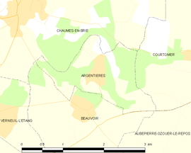 Mapa obce Argentières