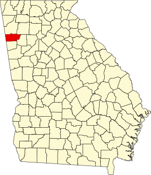 Karte von Georgia mit Hervorhebung von Polk County