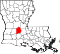 Map of Louisiana highlighting Evangeline Parish.svg