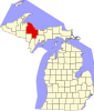 Map of Michigan highlighting Marquette County.svg