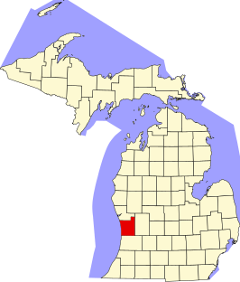 Locatie van Ottawa County in Michigan