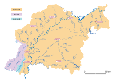 Map of the Main Rivers and the Basins in Toyota City 2019.png