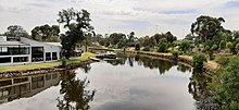 The river as seen from the Maribyrnong Road Bridge