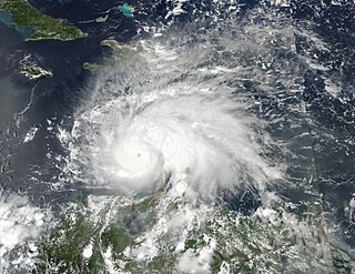 An intense, dramatic hurricane